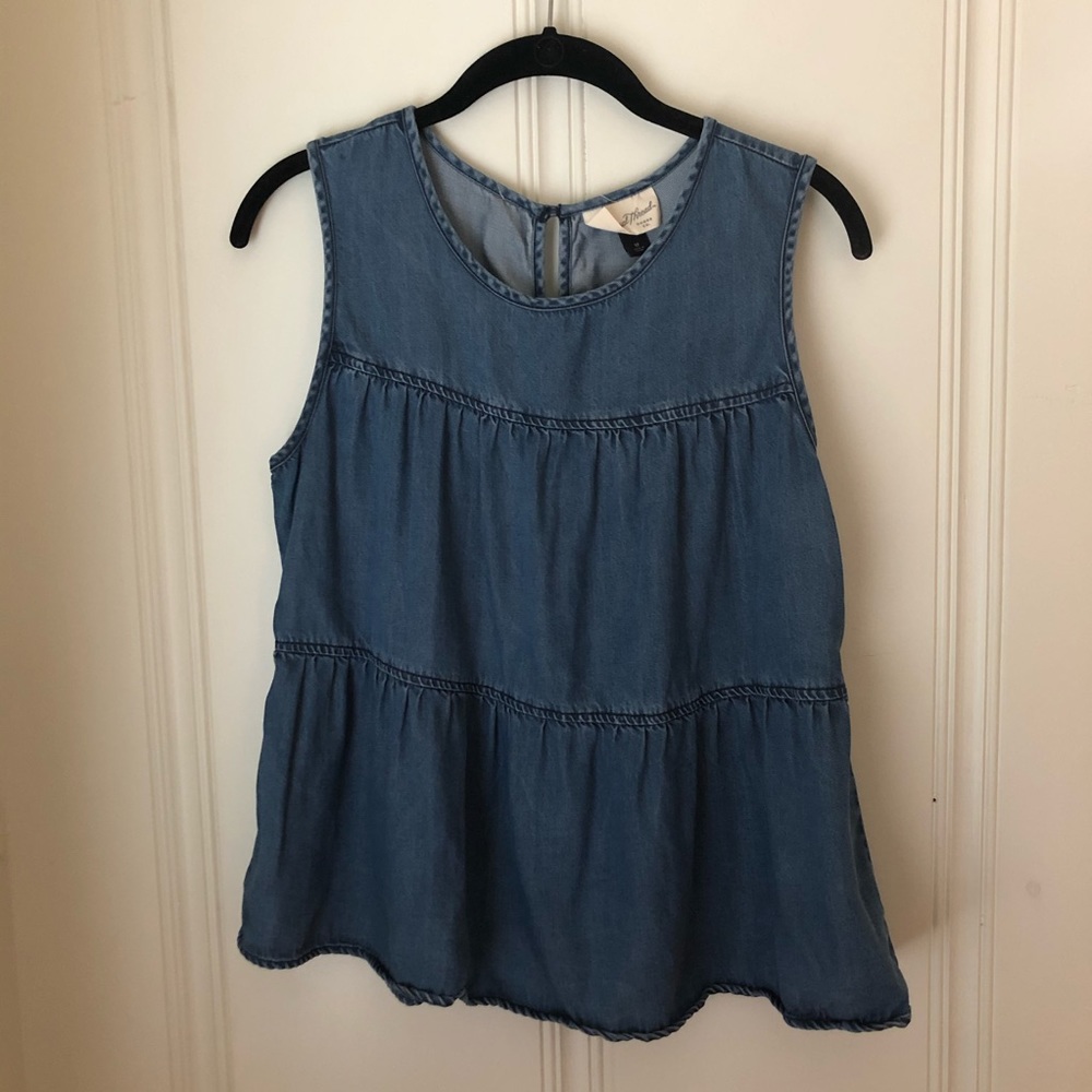 Tiered Denim Tank